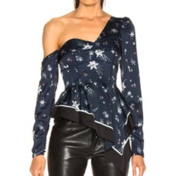 Self-Portrait Tops - Self portrait off the shoulder peplum top